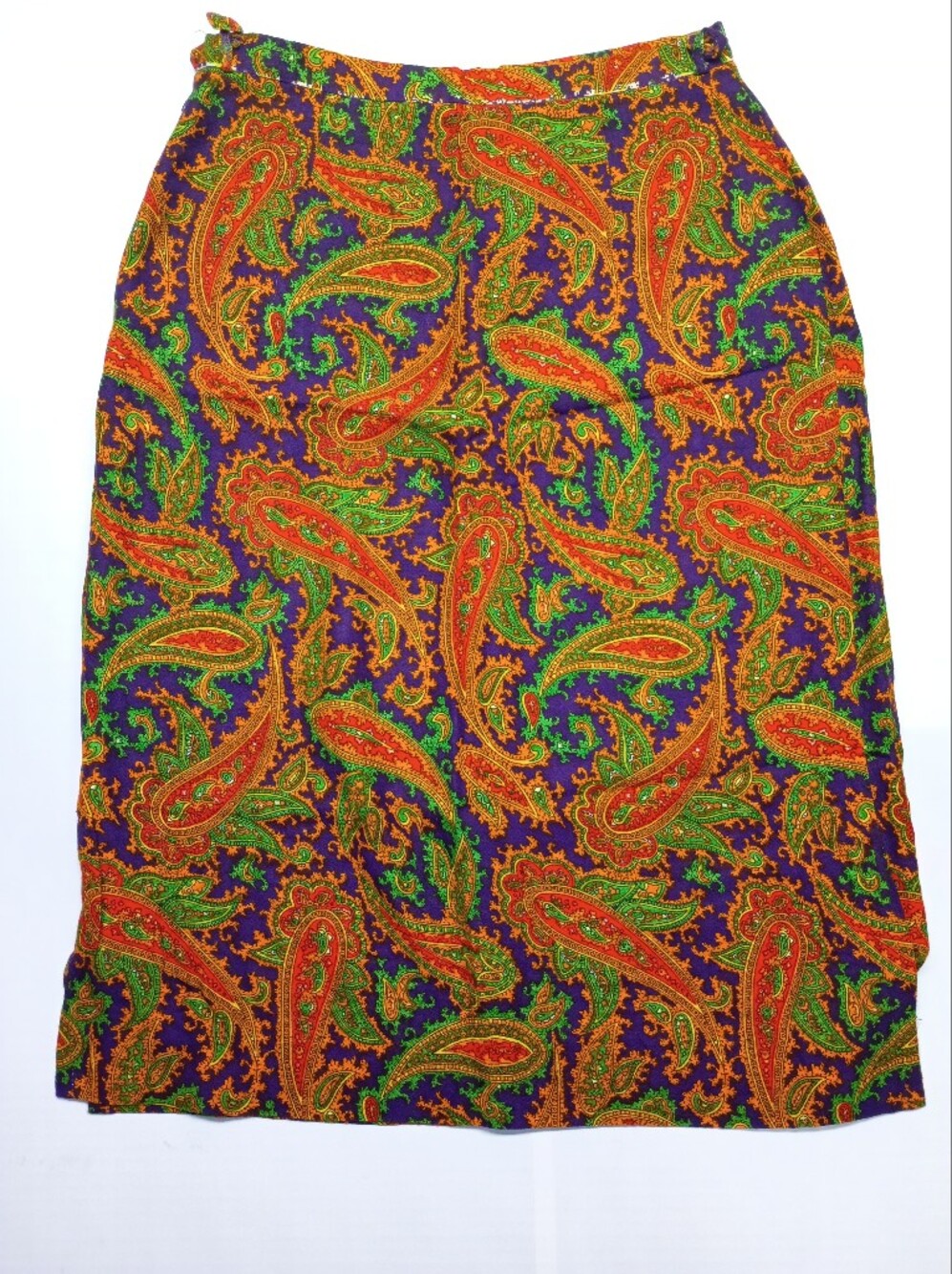 70's Vintage Paisley Pencil Skirt - Multicolor